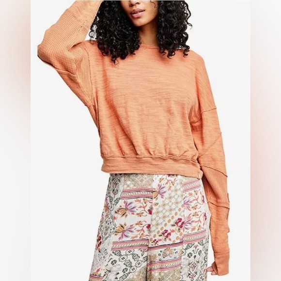 Free People 5 star sweet cinnamon tee Size XS OVERSIZED can fit medium - Picture 1 of 10